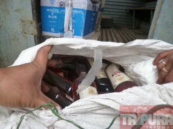 Kamalpur: Police seized vehicle with huge illegal foreign liquor, 2 arrested 